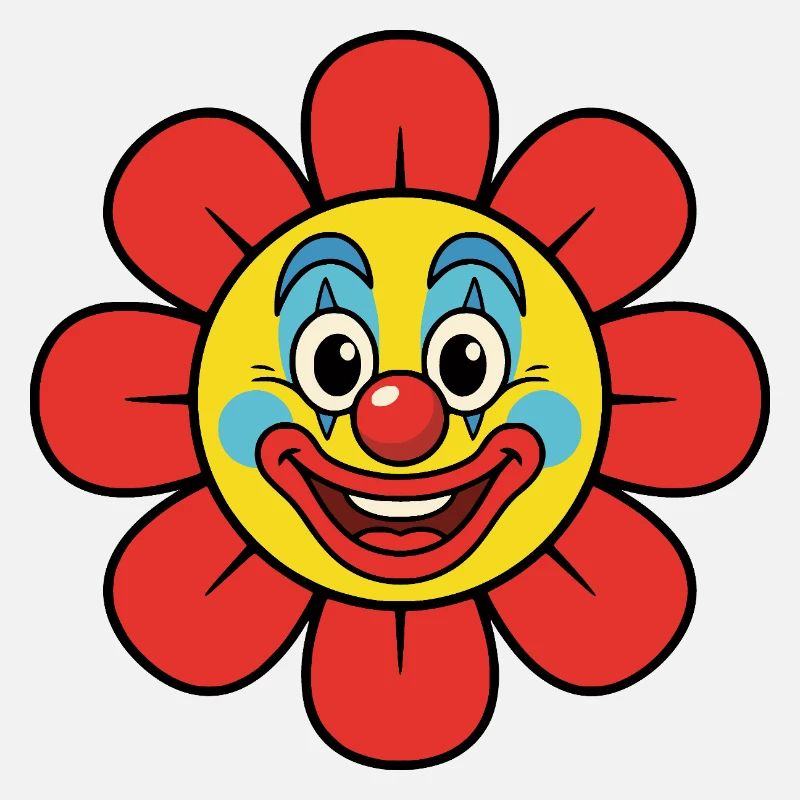 Fleur de clown de carnaval, costume de fleur éclaboussée