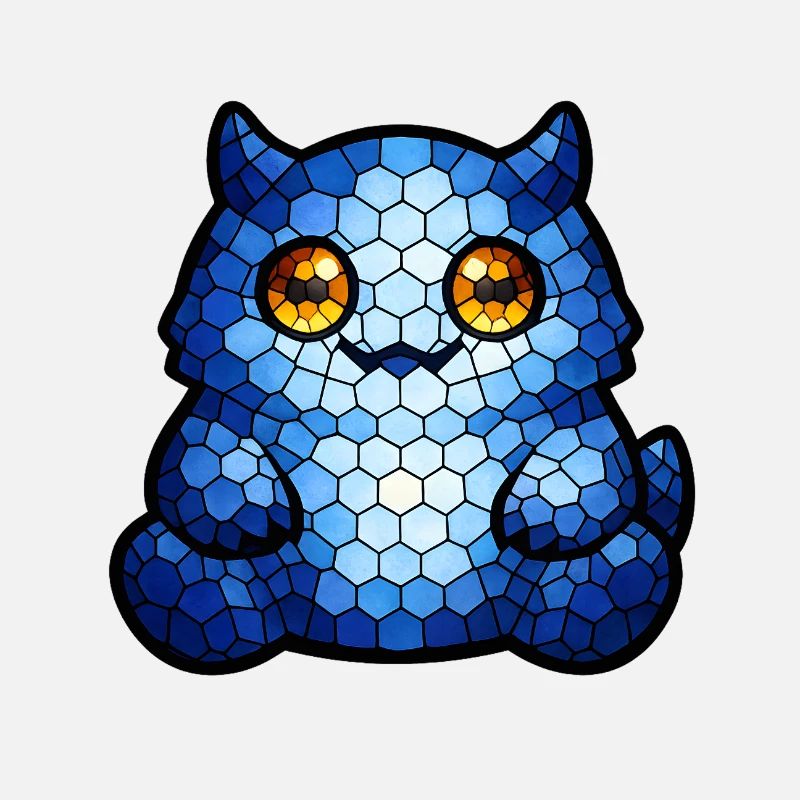 Œil bleu de chat mosaïque