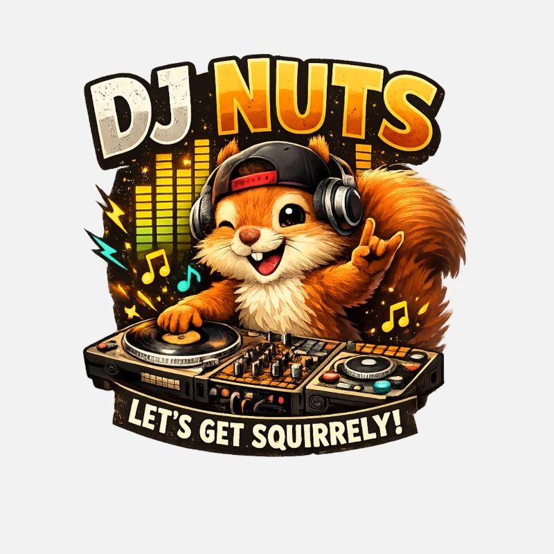 Écureuil DJ Nuts mignon, écureuil drôle