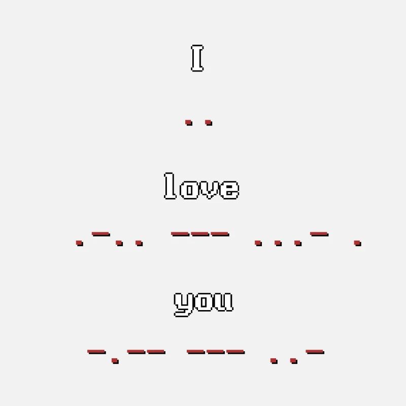 Retro Pixel Art Morse Code I Love you