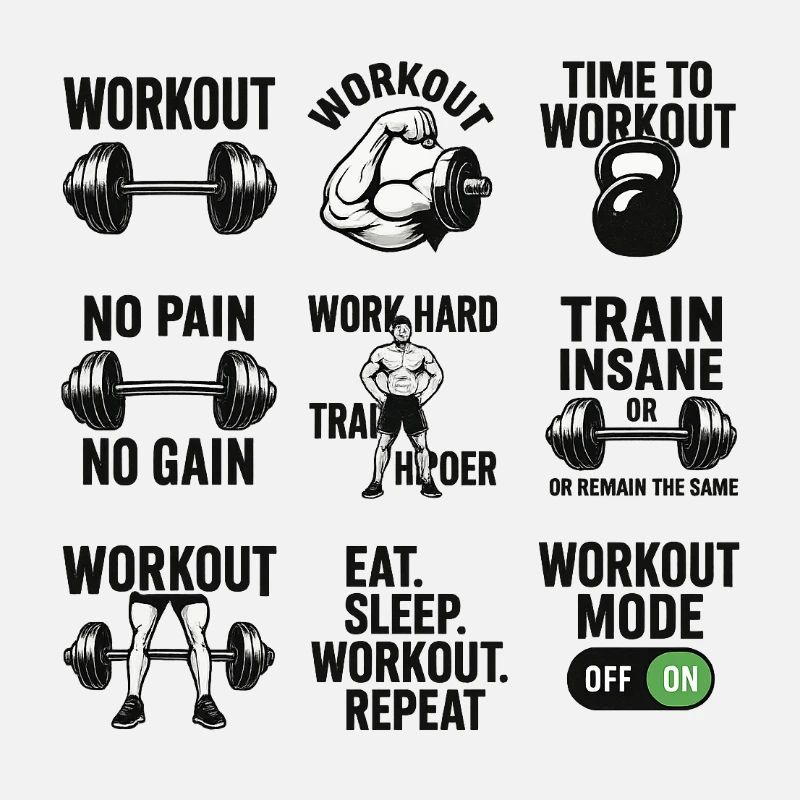 Power Gym Black Patterns Workout