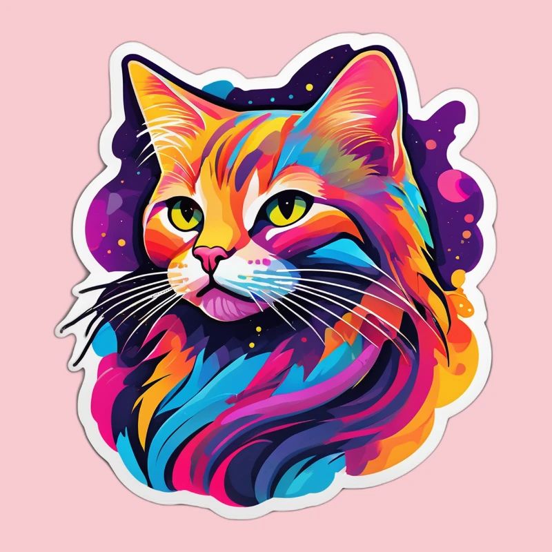 Chat Éclatant Arc en Ciel