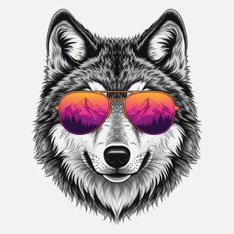 Cool Wolf with Sunglasses Graphic Tee