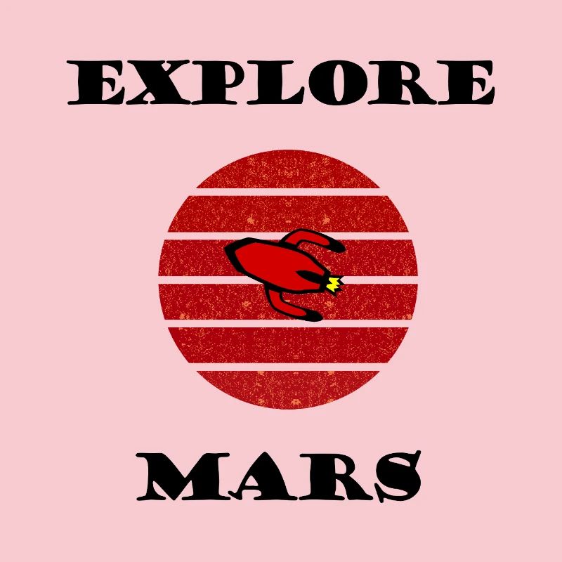 Fusée rétro dans le cercle rayé rouge