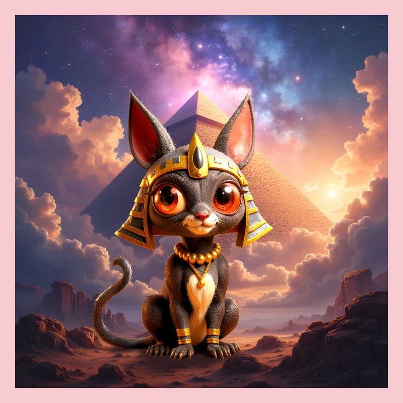 Pharaon Cat devant la pyramide