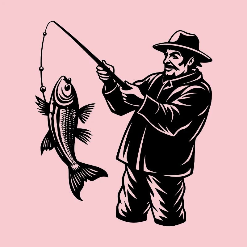 Fisherman caught a fish