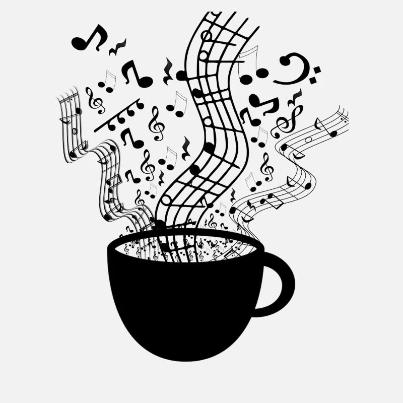 Café avec arôme de notes de musique