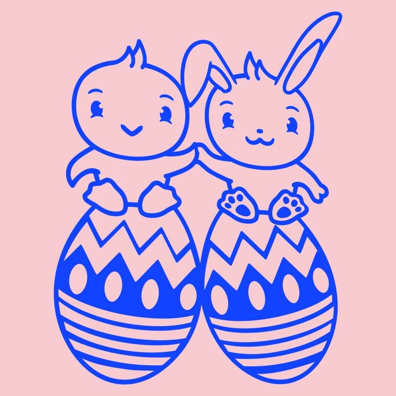Bunny Bird Chick 2 Friends Large Easter Eggs Huge