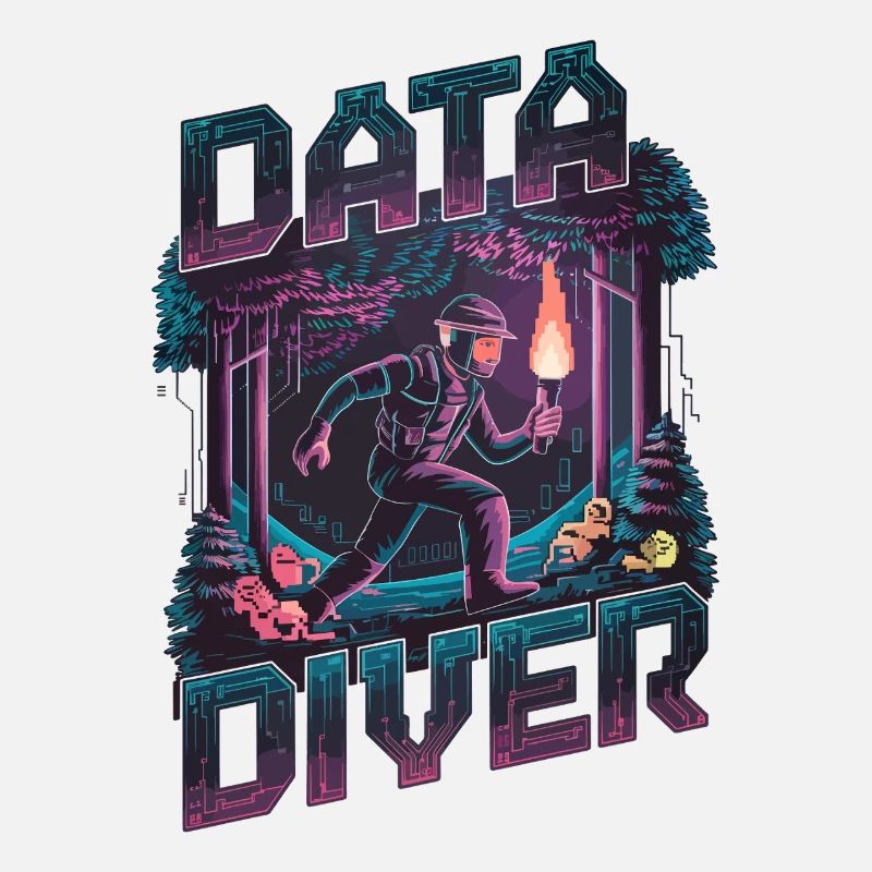 Datentaucher Cyber Explorer Retro Tech Kunstwerk