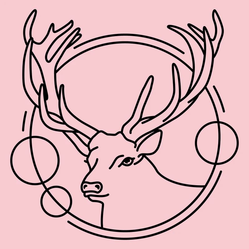 Cerf en forme géométrique - Conception d’art au trait