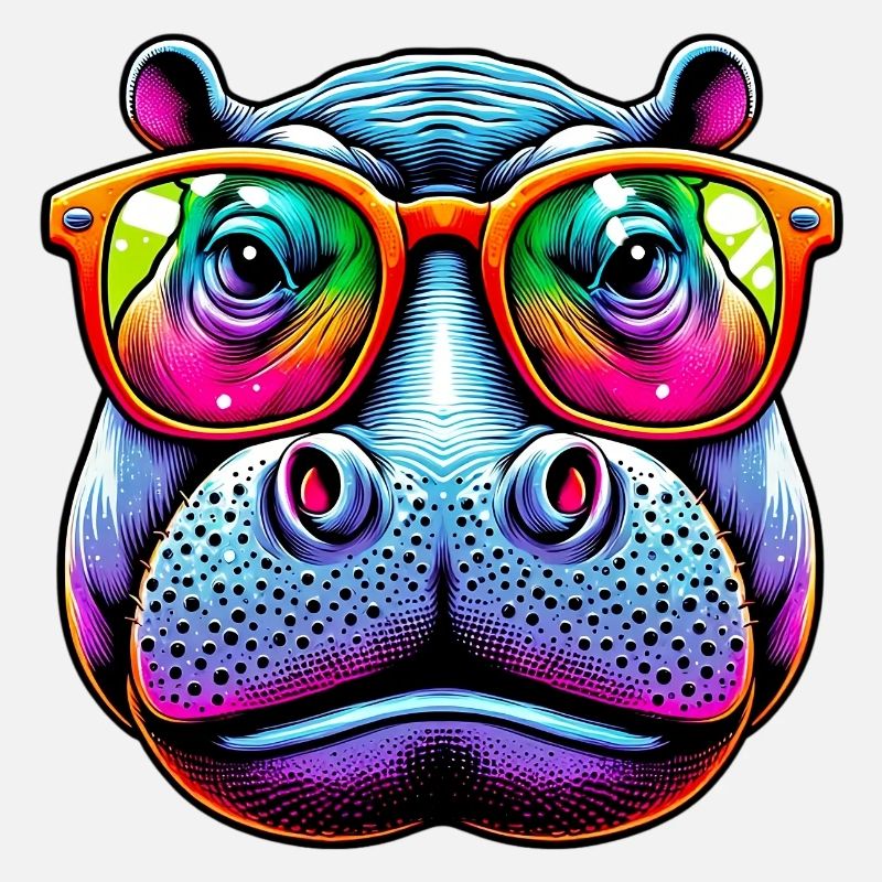 Nilpferd mit Sonnenbrille