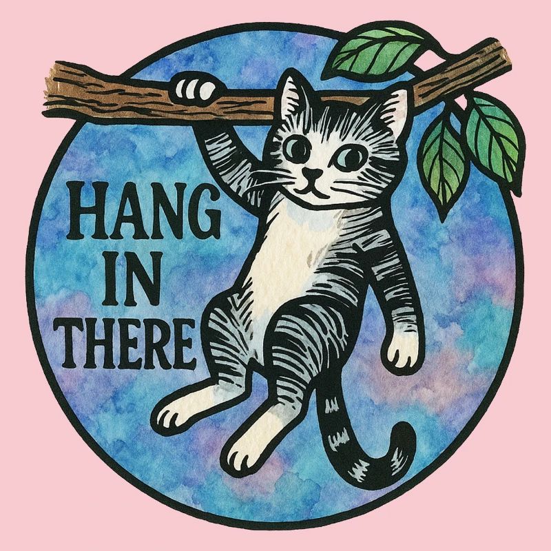 Accrochez-vous là-bas Patch pour chat