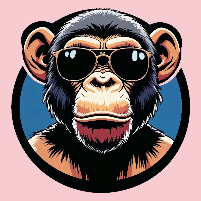 Monkey with sunglasses circle