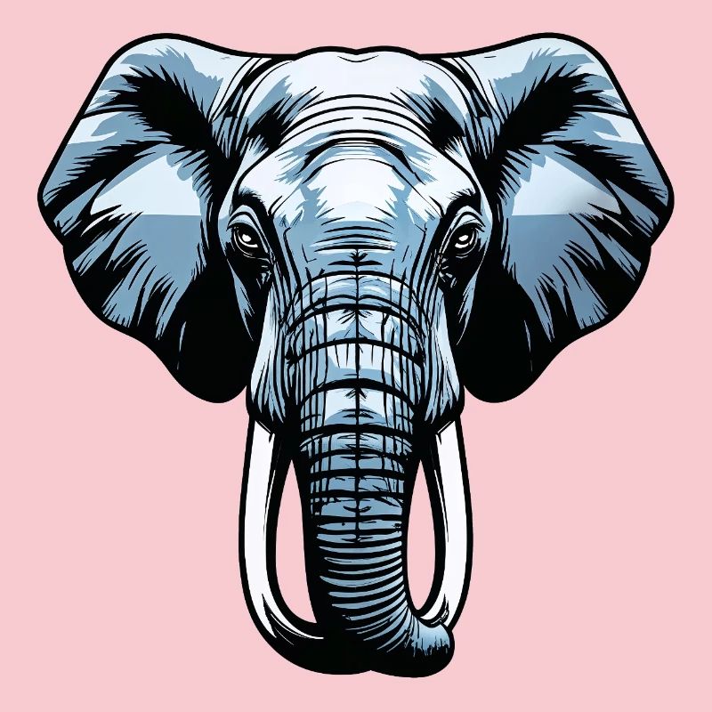 Blue Elephant Head Vector