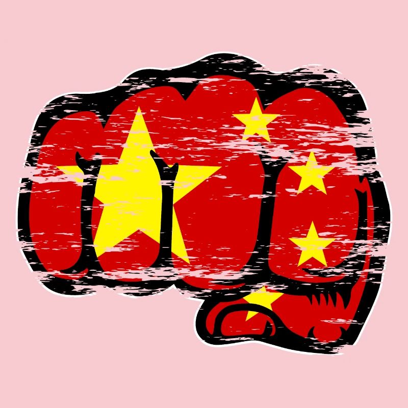 Chine drapeau main poing utilisé