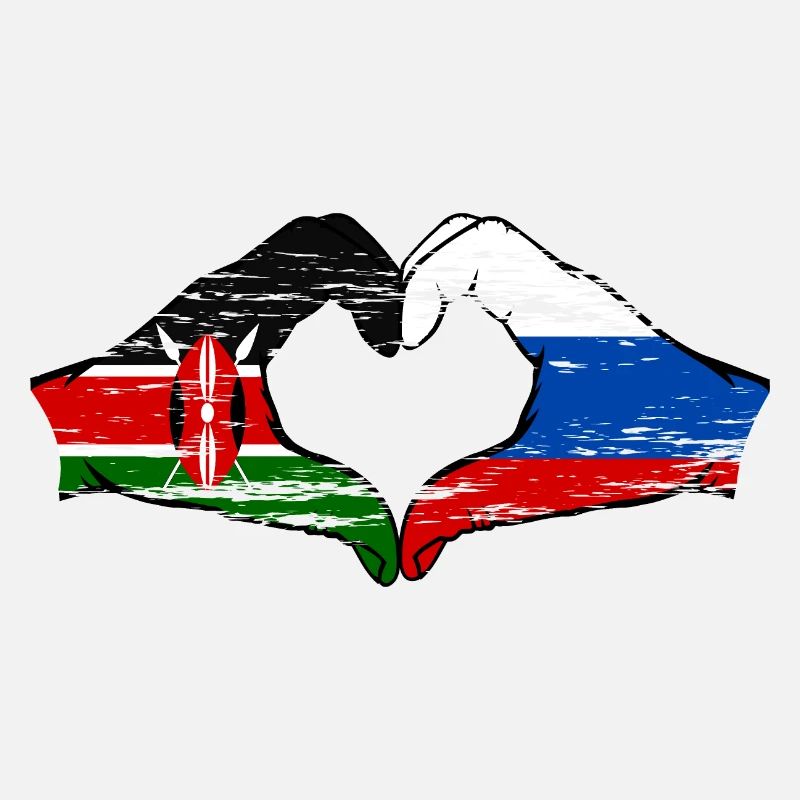 Kenya Russie mains forme de coeur utilisé