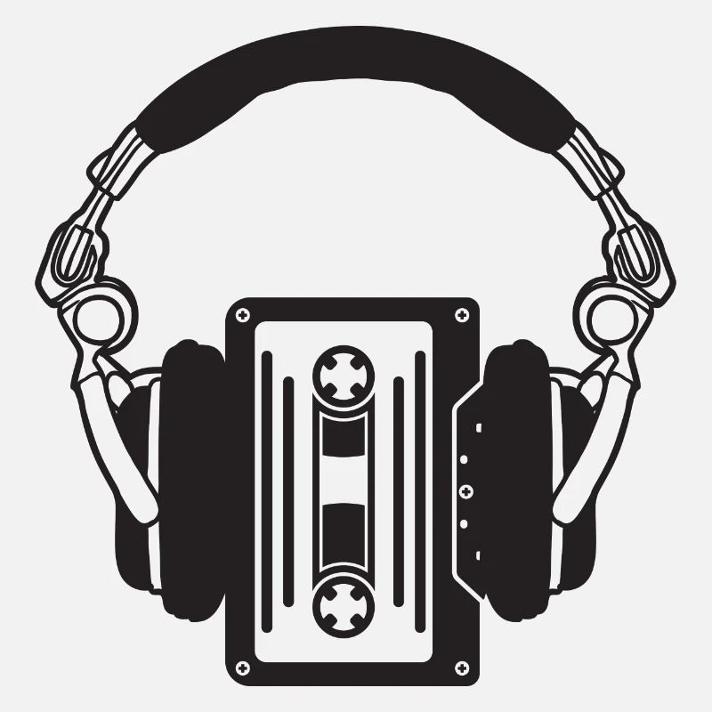 Casque rétro avec cassettes boho
