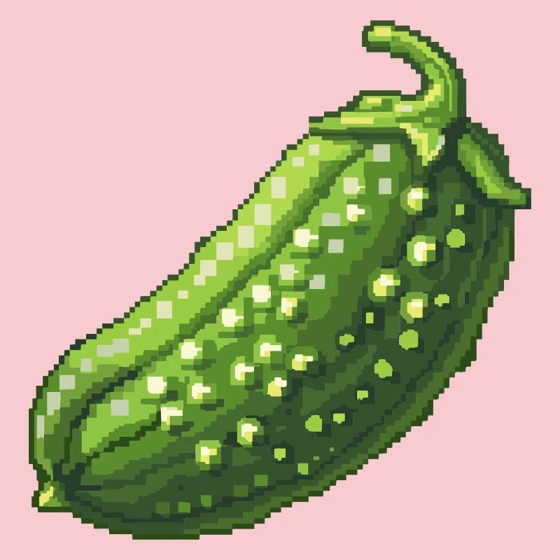 Pixel Concombre Vert Rétro