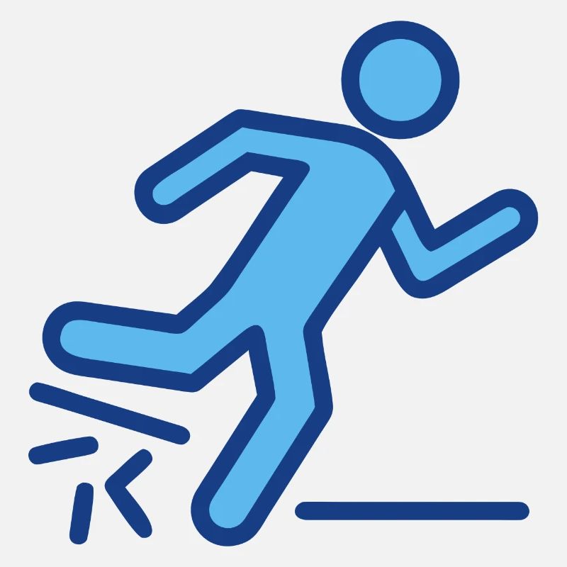 Dynamic Blue Runner Silhouette