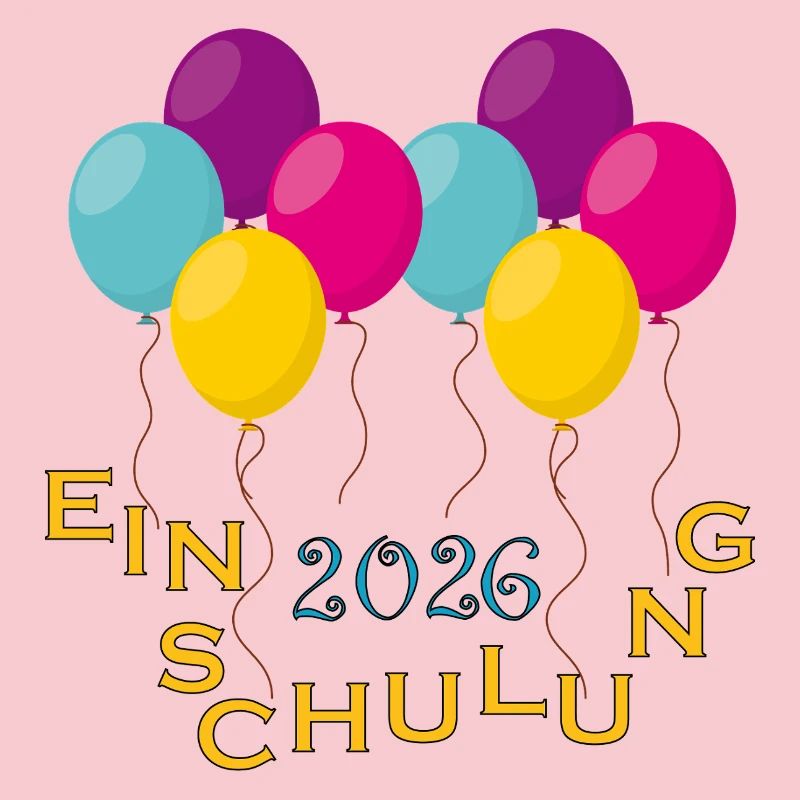 Bunte Ballons Einschulung