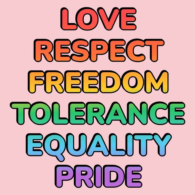 Pride Values Rainbow Text