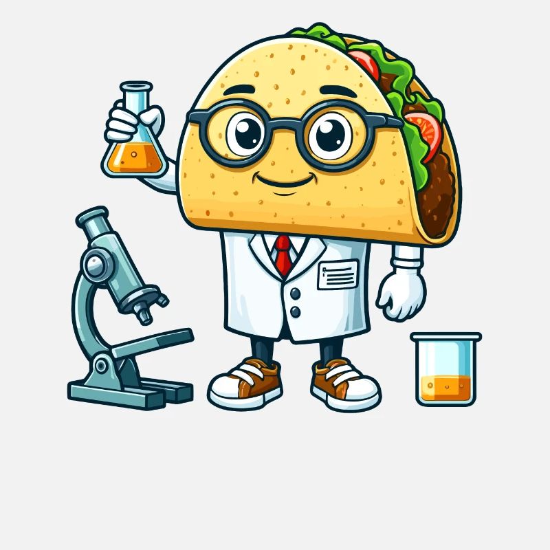 Drôle de scientifique tacos avec microscope