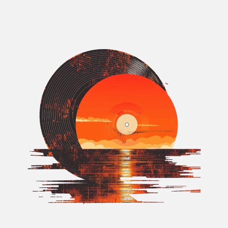 Vinyl Sunset Reflection