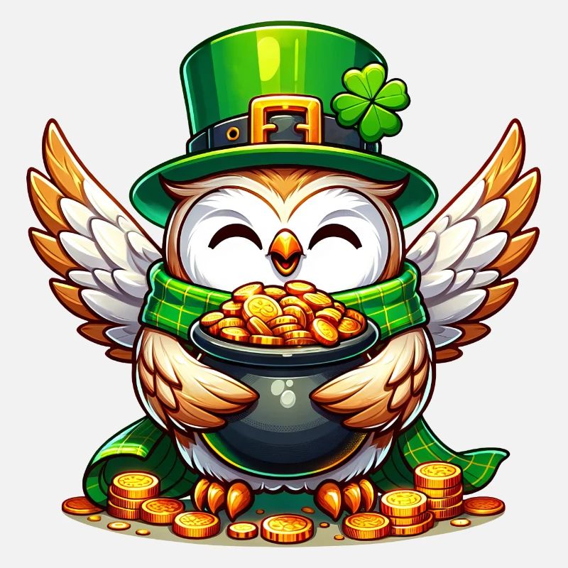 St. Patricks Day Eule mit Gold