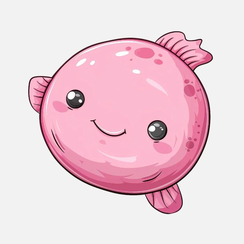 Pink Bubble Fish With Charming Smile
