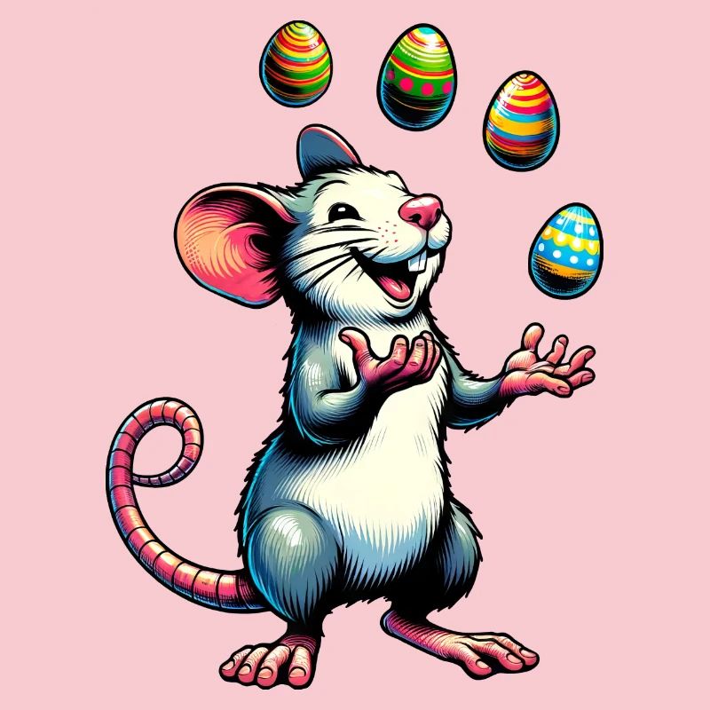 Easter Mouse & Rat with Easter Eggs
