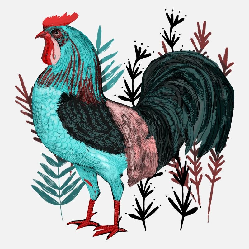 Le coq turquoise dans la conception végétale
