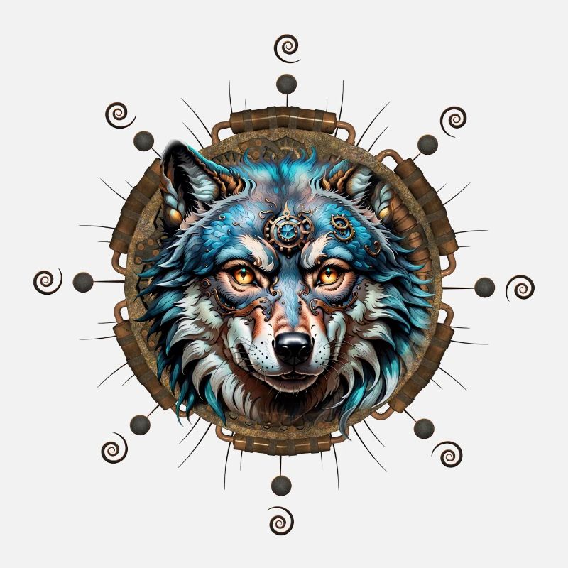 Fantastic steampunk wolf.