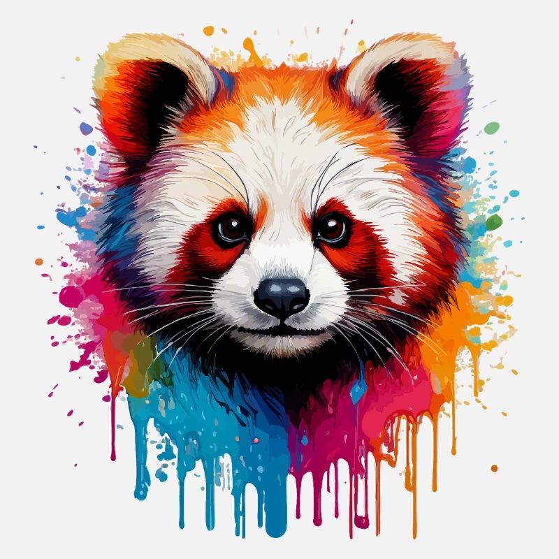 Panda Aquarellfarben Explosion
