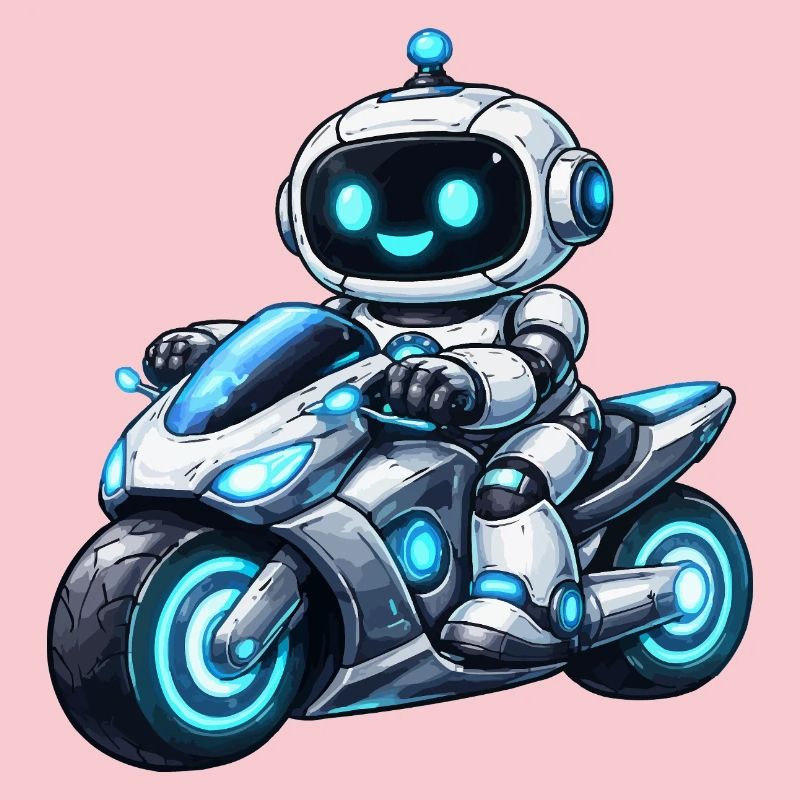 Robot on motorcycle
