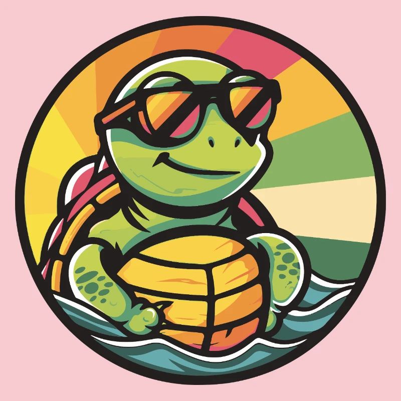 Turtle Comic Cool Summer