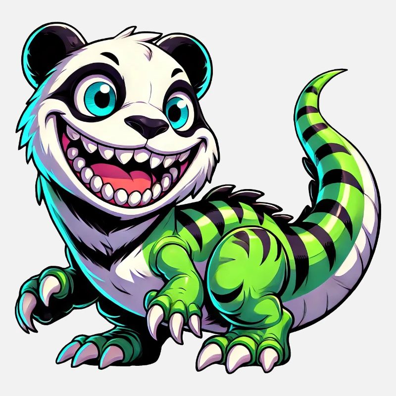Whimsical Dino T-Rex Panda Mythical Creature