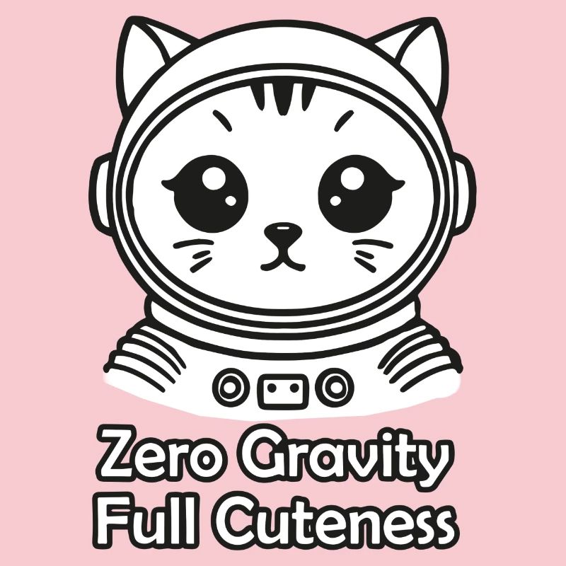 Chat de l’espace - Gravité zéro, design entièrement mignon
