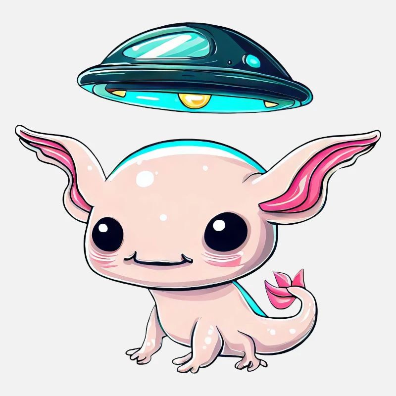 UFO-Entführung eines Axolotls durch ein Alien