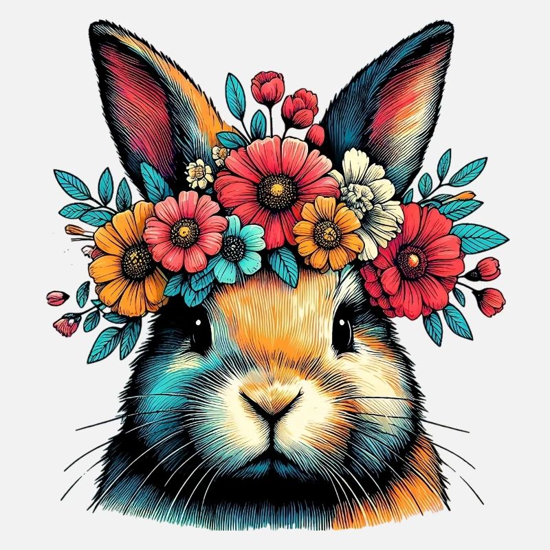 Rabbit with Flowers