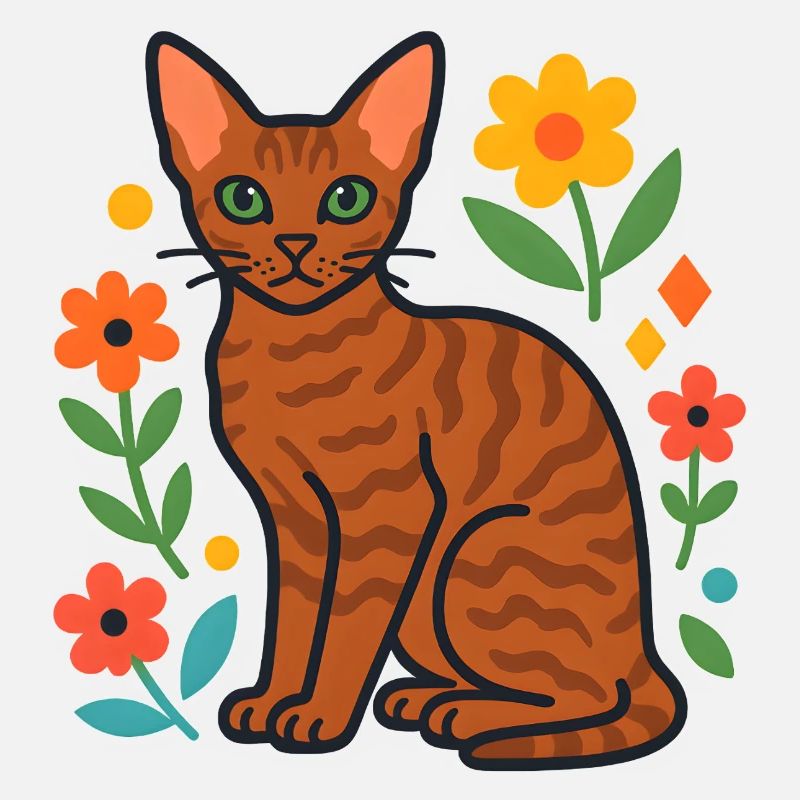 Devon Rex' Katze in der Blumenparade