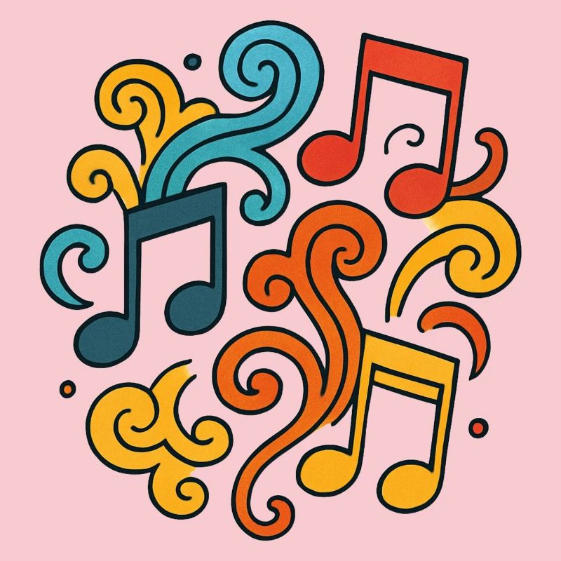 Colorful musical notes