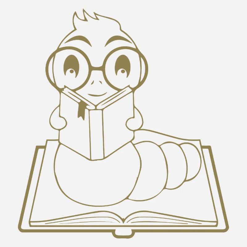 Minimalist Bookworm Nerd Silhouette