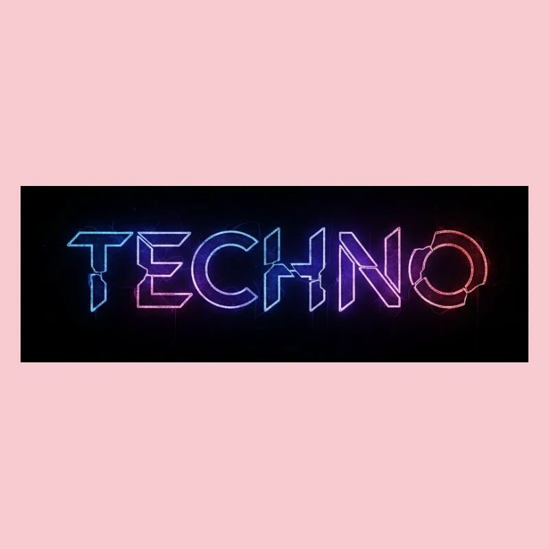 Techno Neon Glitch Text