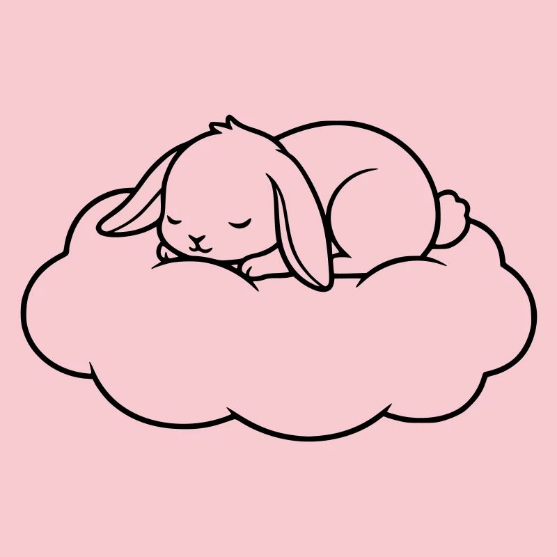Vecteur de contour de nuage de Sleeping Bunny