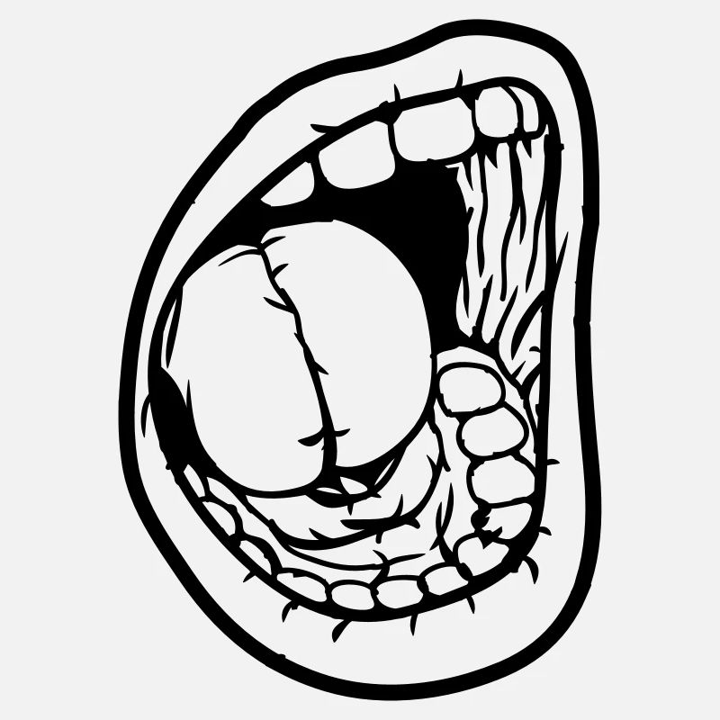 Screaming open mouth
