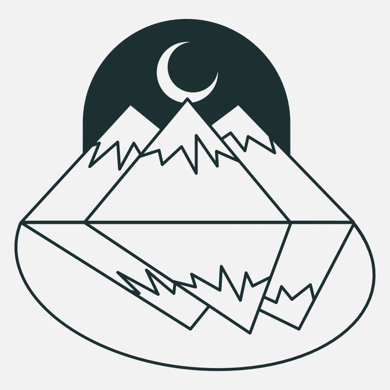 BOHO Moon montagnes sommets et reflet