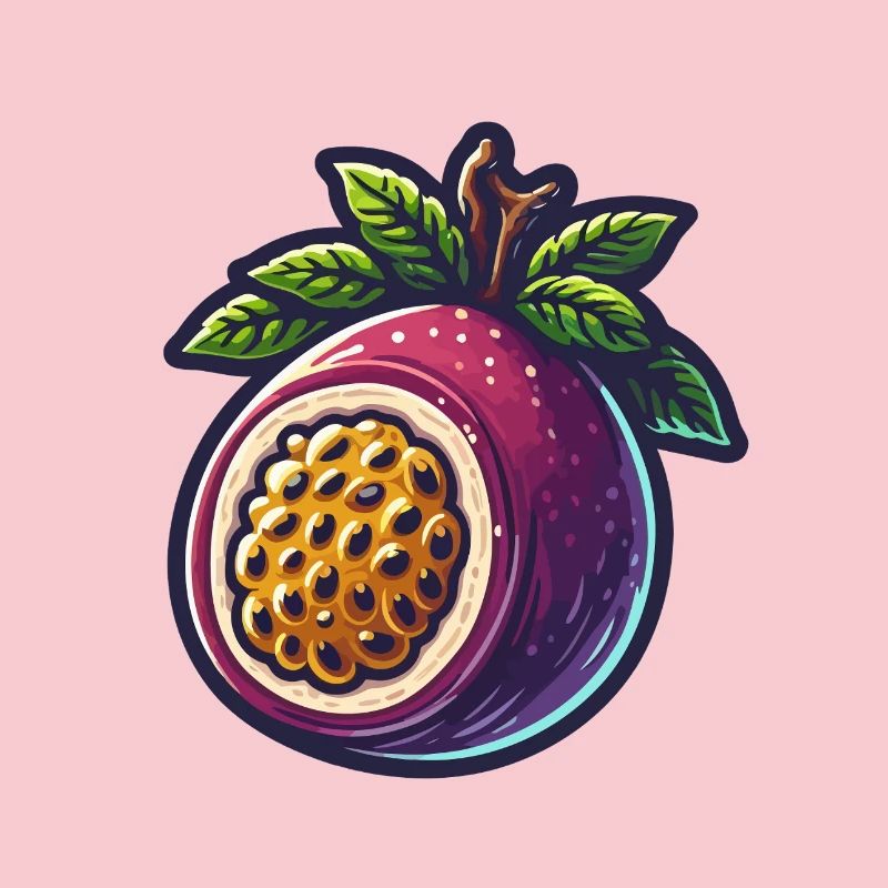 Illustration de Fruit de Passiflore Éclatant