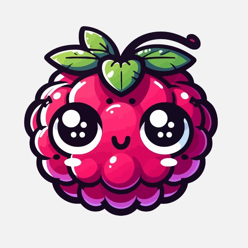 Raspberry kawaii eyes amazed