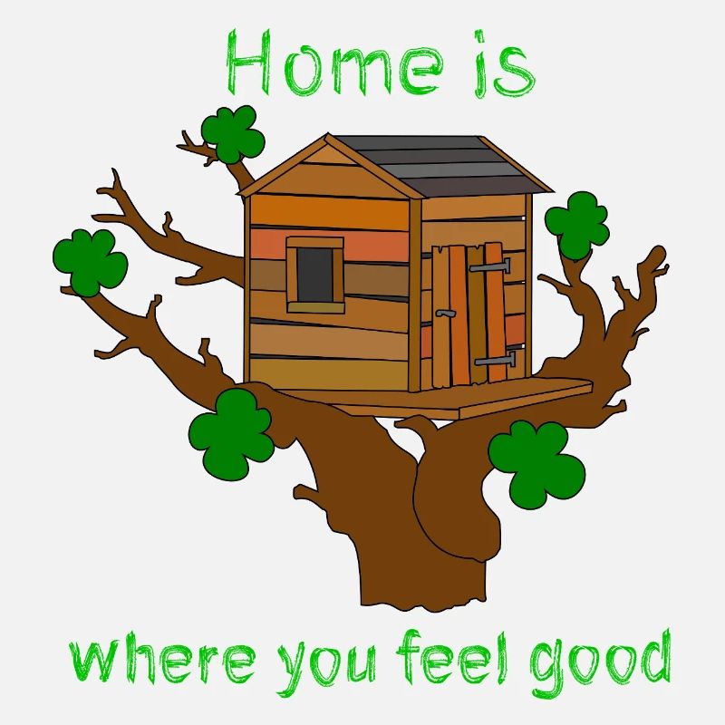 Baumhaus mit Spruch