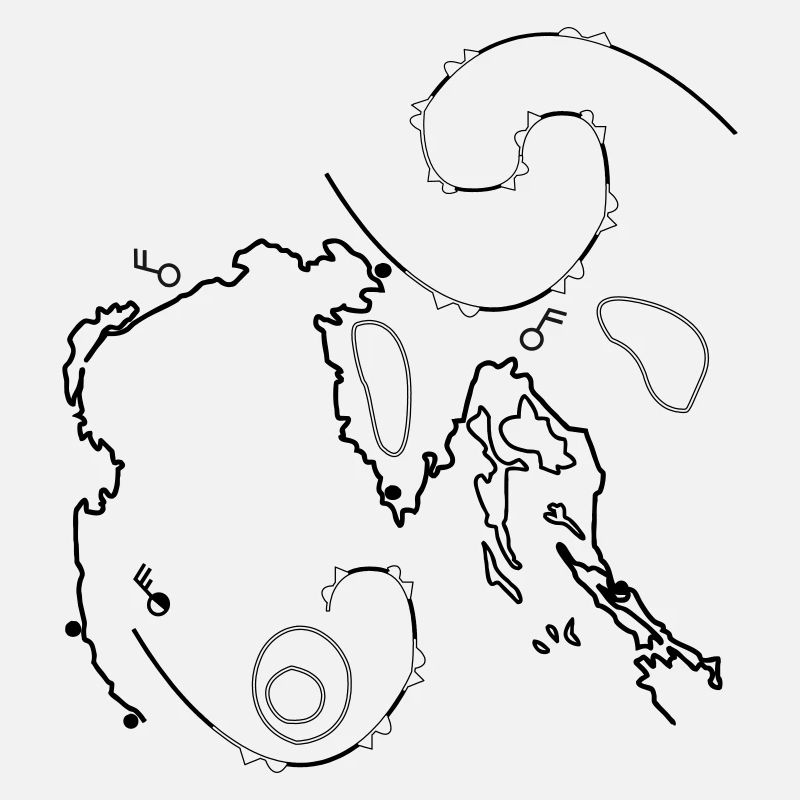 Nautical Map, Weather Map, Map of the Waterway, Tons